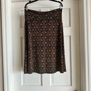 Lularoe Azure Women's A-line Knee Length Floral Skirt - L Size